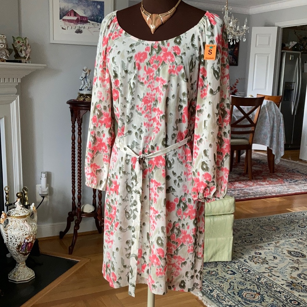 NWOT Alex + Alex sheer long sleeve floral off the shoulder dress